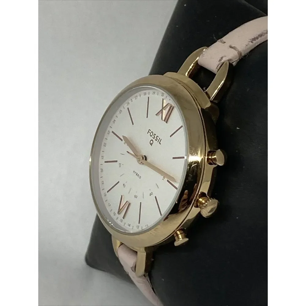 Fossil Q FTW5023 Womens Annette Pink Leather Analog Dial Hybrid Smartwatch CM631